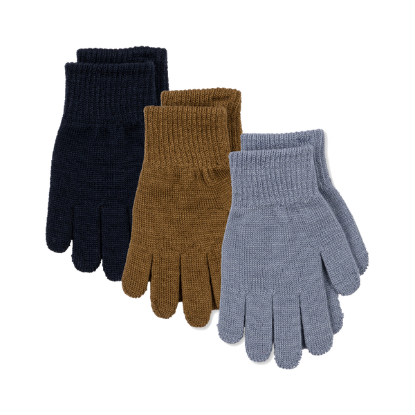 Filla Wool Blend Gloves Pack of 3 (Shitake/Stormy/Naval)
