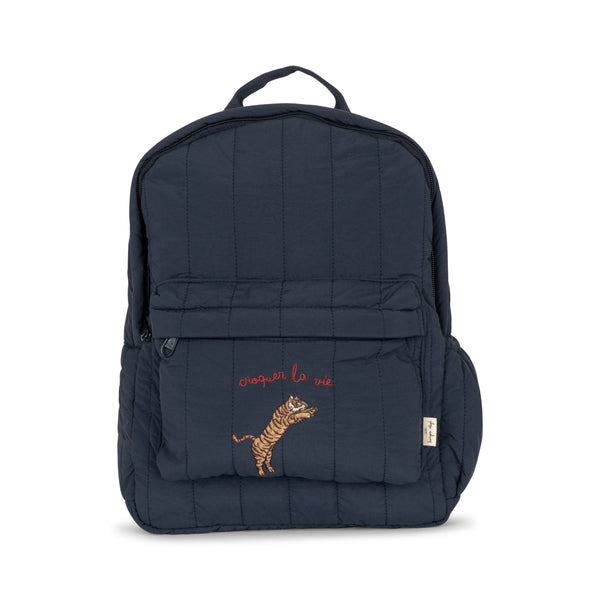 Juno Tiger Embroidered Quilted Backpack (Total Eclipse)