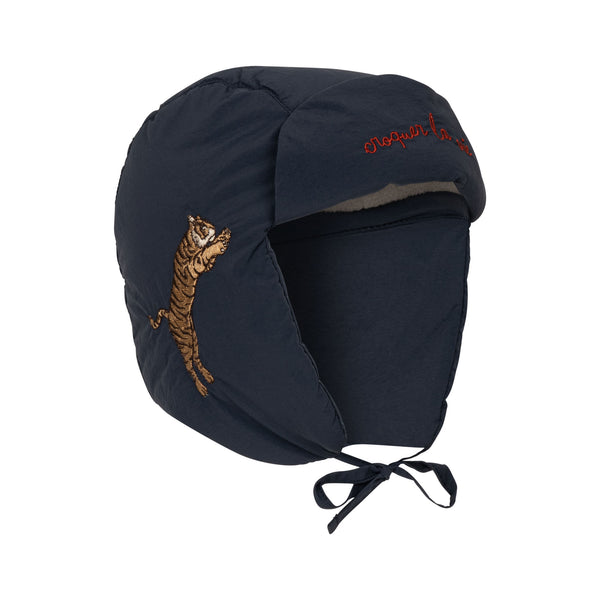Juno Tiger Embroidered Quilted Bonnet (Total Eclipse)