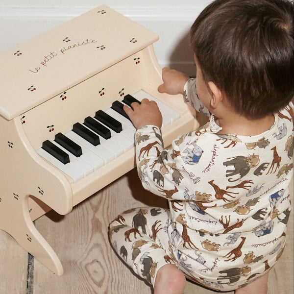 Cherry Print Wooden Toy Piano