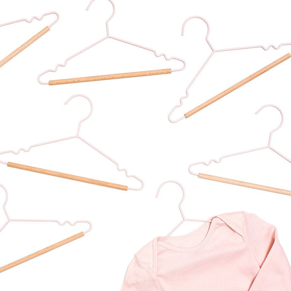 Kids Coated Wire Top Hangers Set of 10 (Blush)