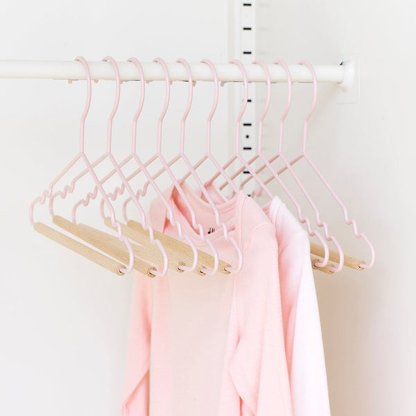 Kids Coated Wire Top Hangers Set of 10 (Blush)