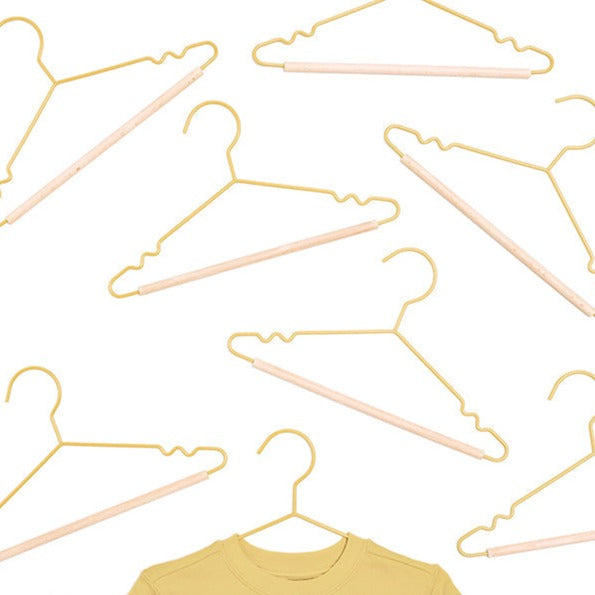 Kids Coated Wire Top Hangers Set of 10 (Butter)