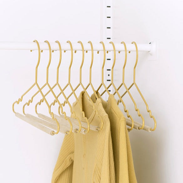 Kids Coated Wire Top Hangers Set of 10 (Butter)