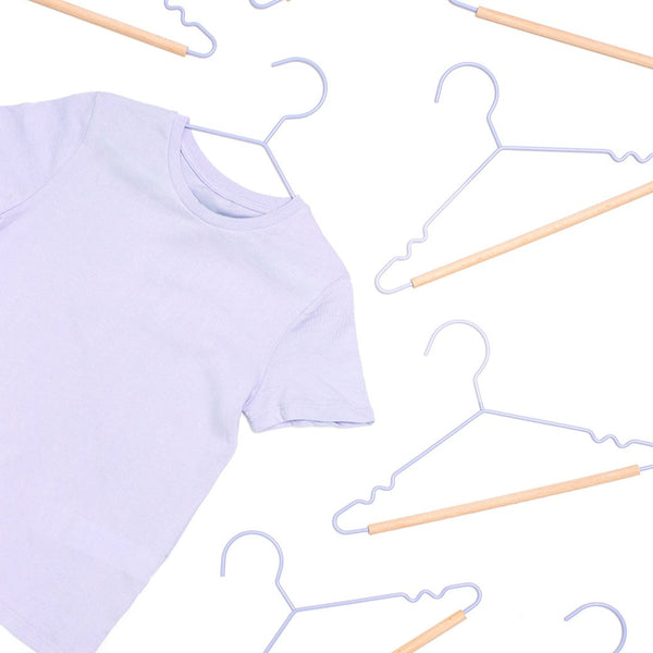 Kids Coated Wire Top Hangers Set of 10 (Lilac)