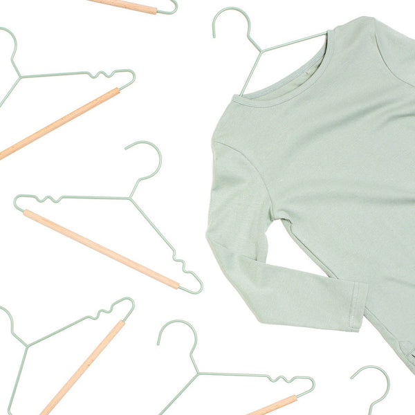 Kids Coated Wire Top Hangers Set of 10 (Sage)