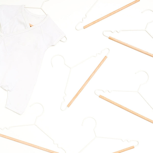 Kids Coated Wire Top Hangers Set of 10 (Chalk)