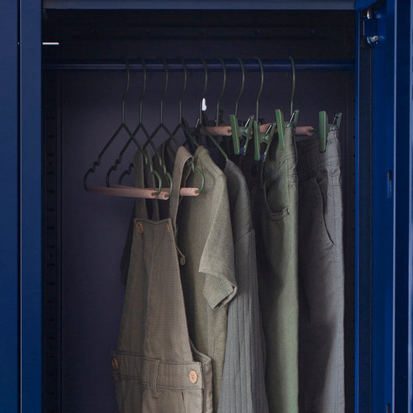 Kids Coated Wire Top Hangers Set of 10 (Olive)