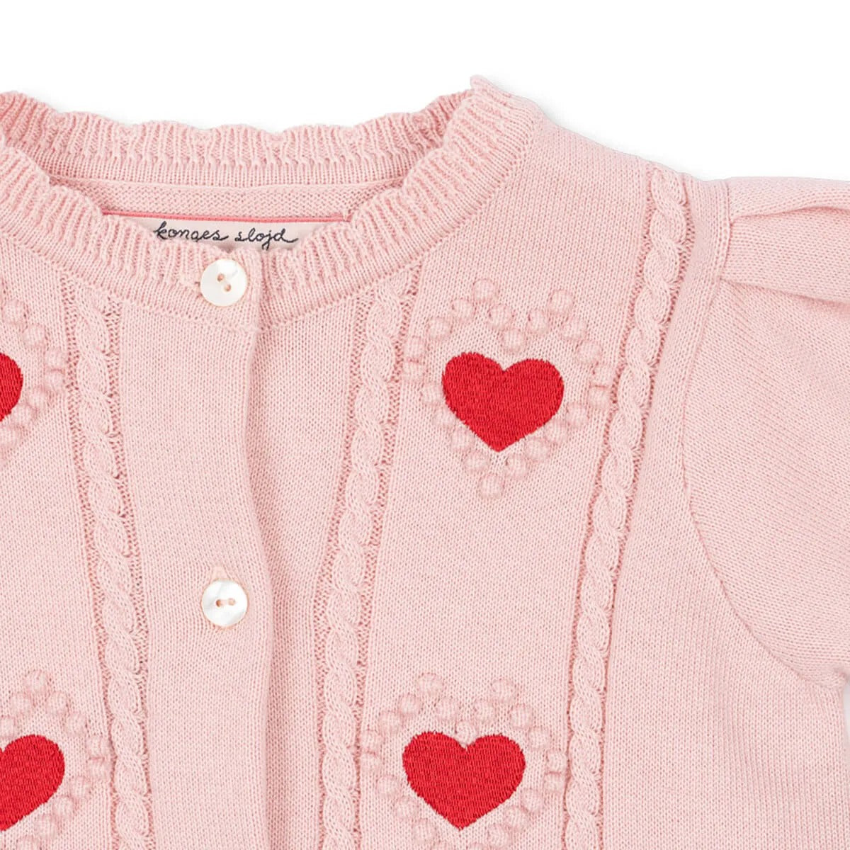 Pink heart cardigan hotsell