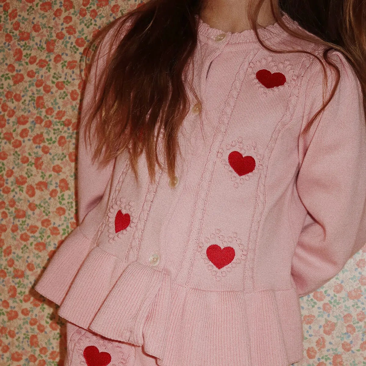 Pink heart sweater best sale