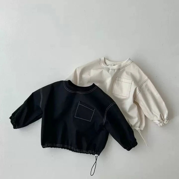 Stitch Seam Oversized Sweatshirt (Black)