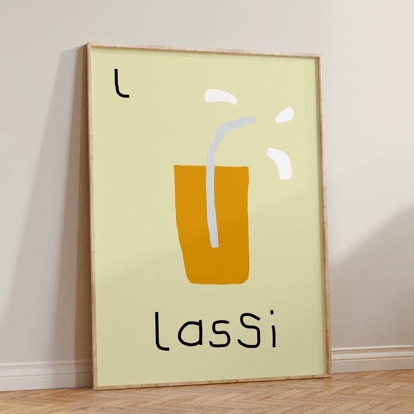 L for Lassi- Alphabet Art Print