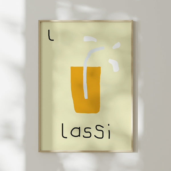 L for Lassi- Alphabet Art Print