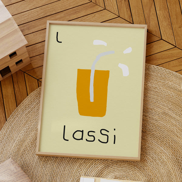 L for Lassi- Alphabet Art Print