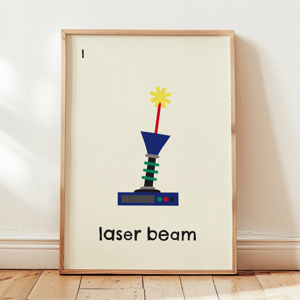 L for Laserbeam- Alphabet Art Print