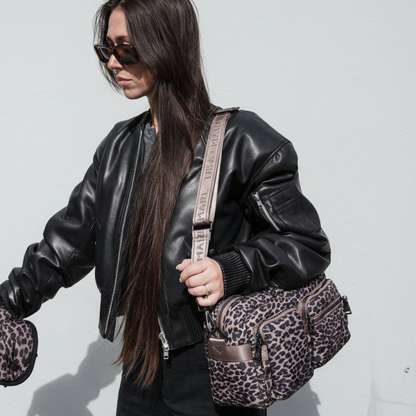 Axel Cross-Body Changing Bag Buggy Organiser (Brown Tonal Leopard)