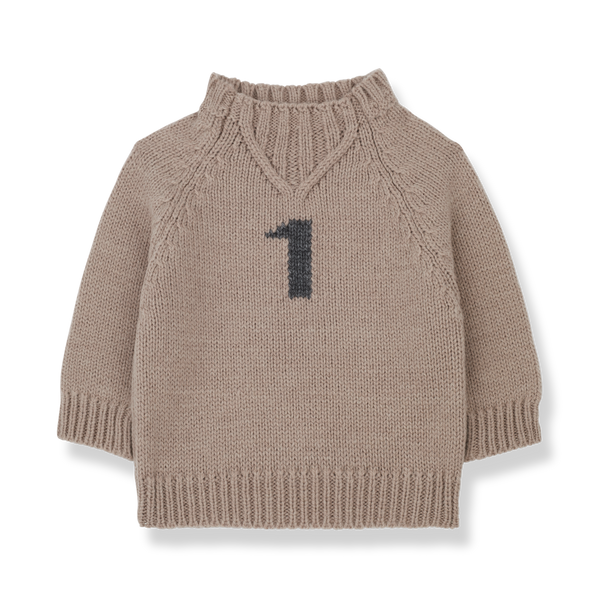 Leo 'Number One' Merino Wool Jumper (Old Rose)