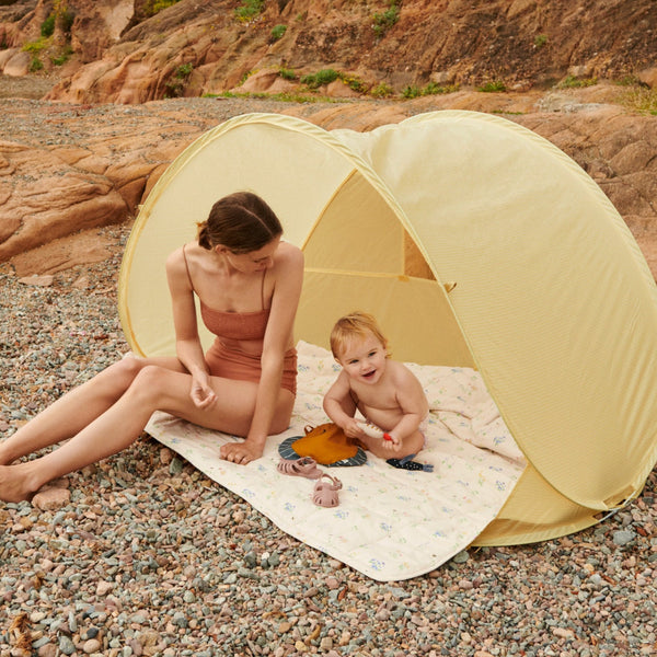 Cassie Pinstripe Pop Up Beach Tent (Stripe Yellow Mellow)
