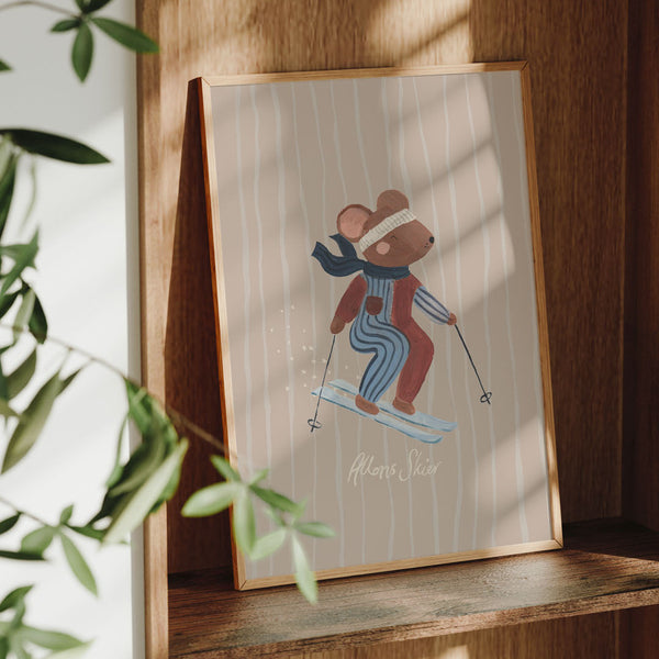 Hit the Slopes Mouse Art Print