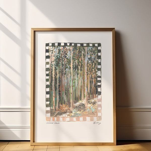 Lineover Wood Art Print