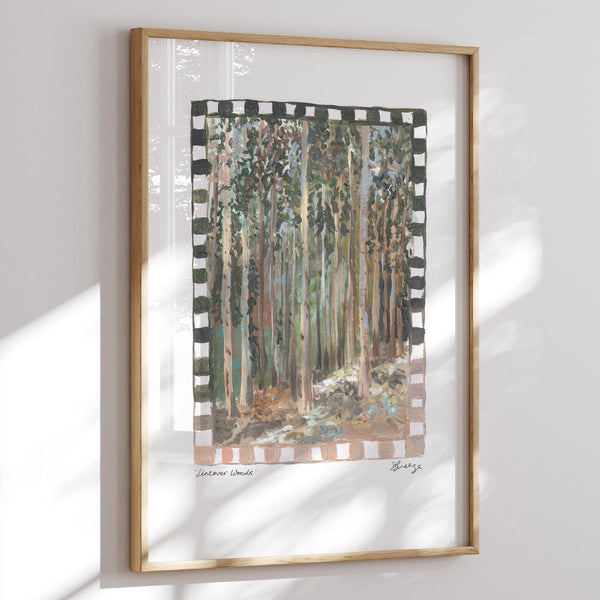 Lineover Wood Art Print