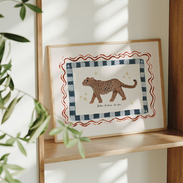 Be You - Jaguar Art Print Indigo