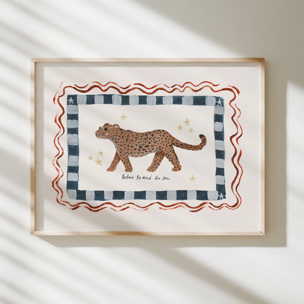 Be You - Jaguar Art Print Indigo