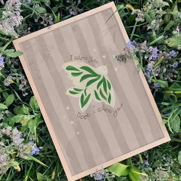 I Adore You Birdie Art Print