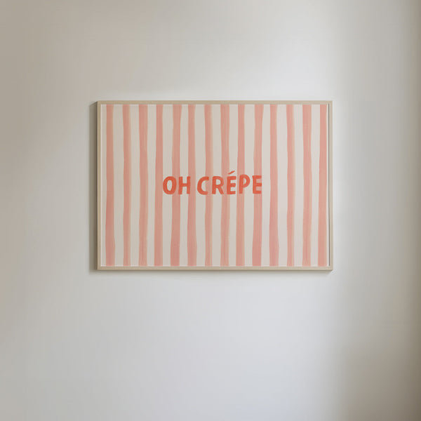 Oh Crepe - Stripe Word Art Print