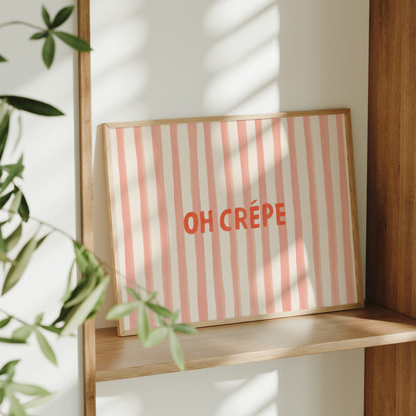 Oh Crepe - Stripe Word Art Print