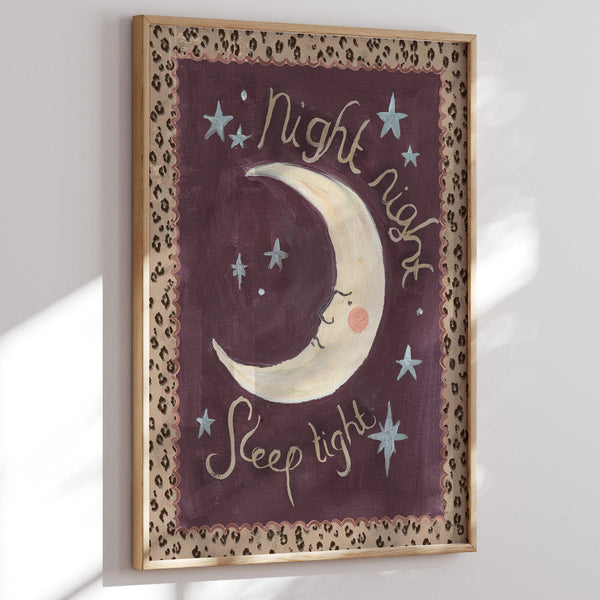 Sleep Tight Moon - Moon Art Print