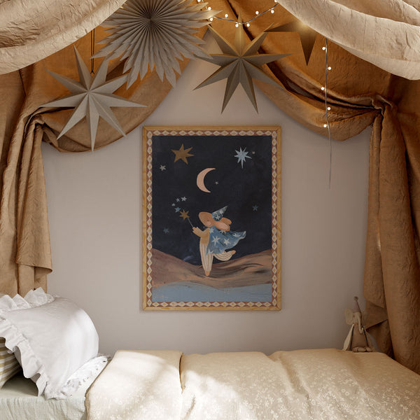 Wizard Moon Bunny Art Print