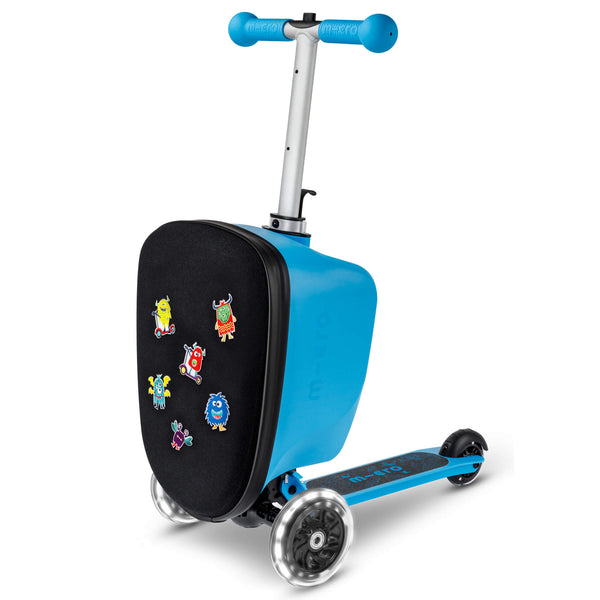 Mini Micro Folding LED Scooter with Travel Suitcase (Blue)