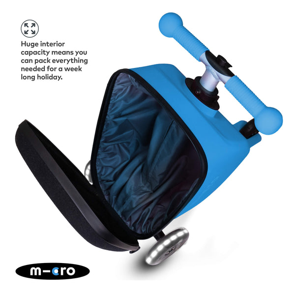 Mini Micro Folding LED Scooter with Travel Suitcase (Blue)