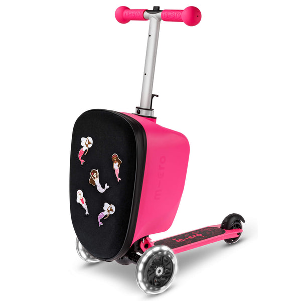 Mini Micro Folding LED Scooter with Travel Suitcase (Pink)