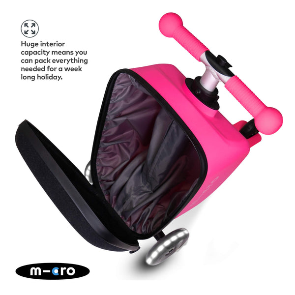 Mini Micro Folding LED Scooter with Travel Suitcase (Pink)