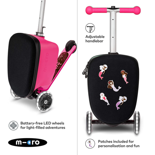 Mini Micro Folding LED Scooter with Travel Suitcase (Pink)