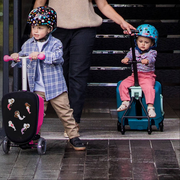 Mini Micro Folding LED Scooter with Travel Suitcase (Pink)