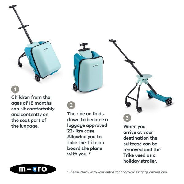 Eazy Ride On Luggage Suitcase (Blue)