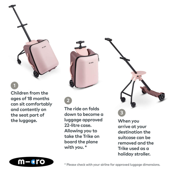 Eazy Ride On Luggage Suitcase (Pink)