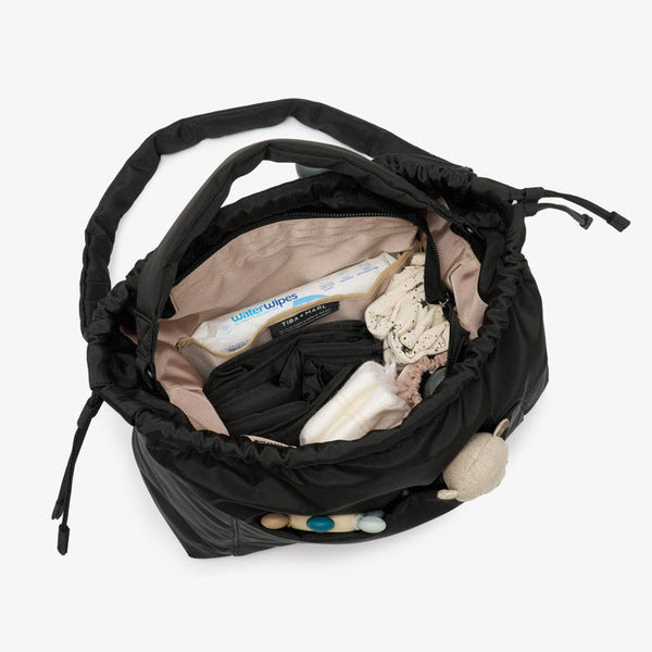 Luna Drawstring Changing Tote (Black)