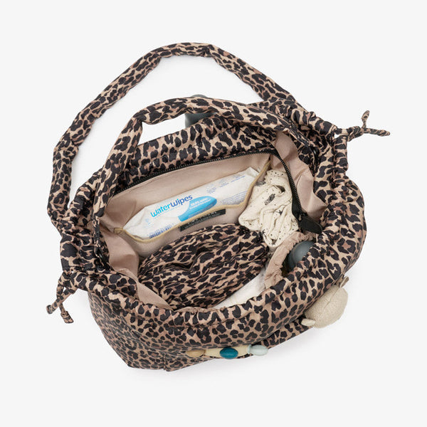 Luna Drawstring Changing Tote (Leopard Print)