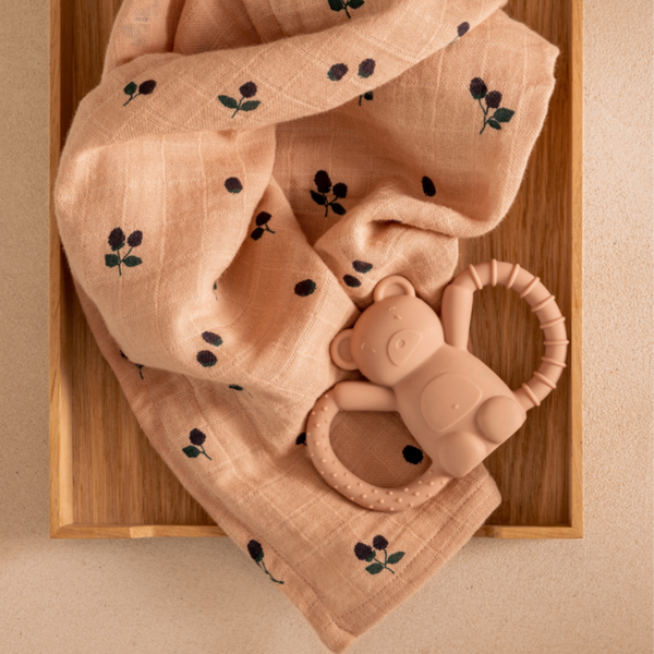 Lewis Mini Berry Muslin Cloth Pack of 2 (Pale Tuscany)