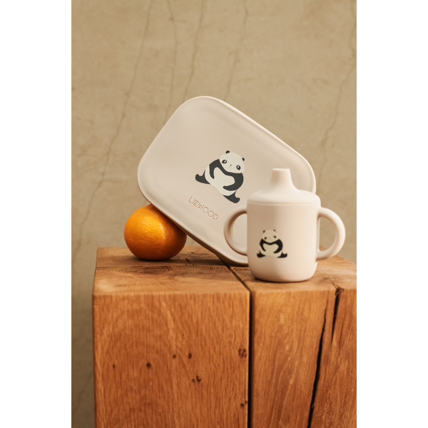 Arthur Panda Face Metal Lunch Box (Sandy/Dark Grey)