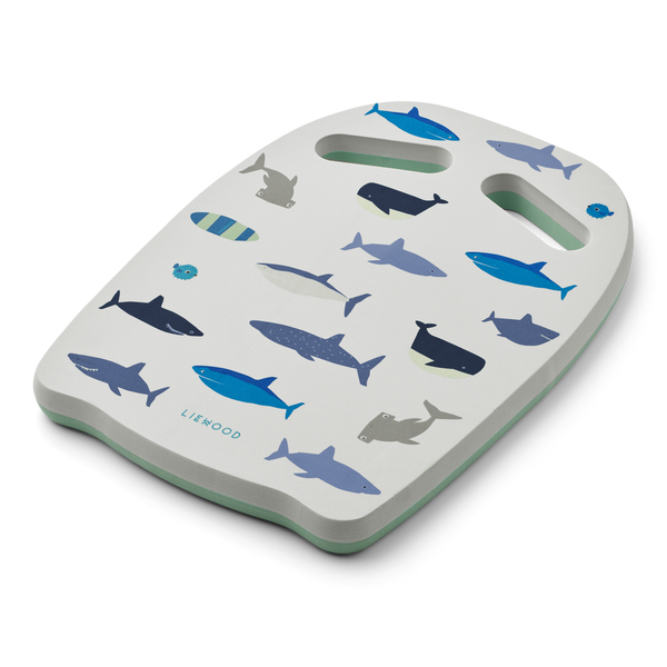 Hayden Shark Print Swim Board Float (Dove Blue)