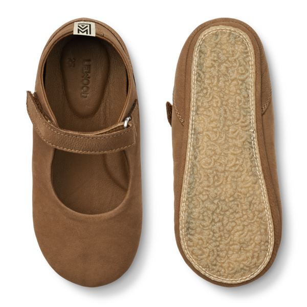 Simone Nubuck Leather Mary-Jane Baby Shoes (Pecan)