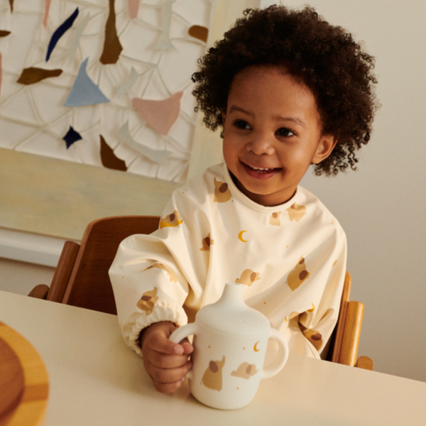 Merle Elephant Print Cape Bib (Creme De La Creme)