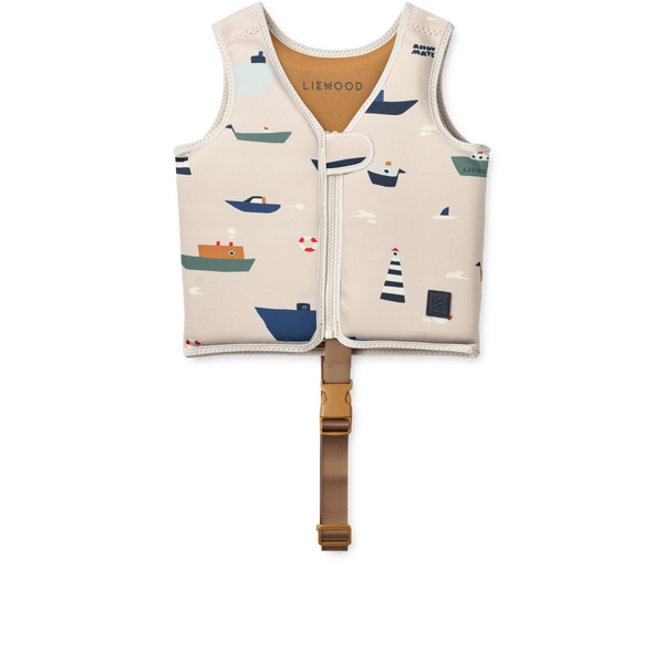 Dove Sailing Boat Print Neoprene Swim Vest (Sandy)