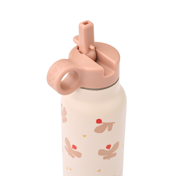 Falk Butterfly Print Screw Top Bottle (350ml) (Apple Blossom)