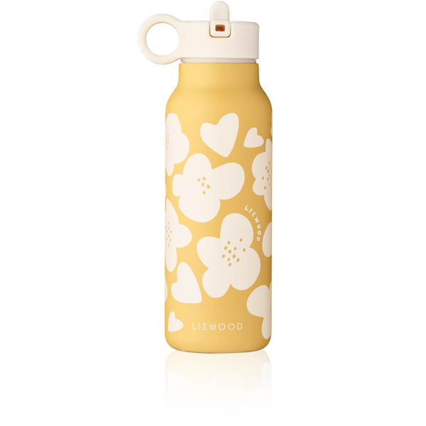 Falk Flower Print Screw Top Bottle (350ml) (Lemon Yellow)